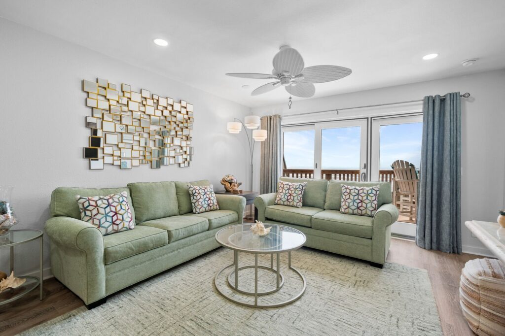 Living room in one of our Port Aransas rentals