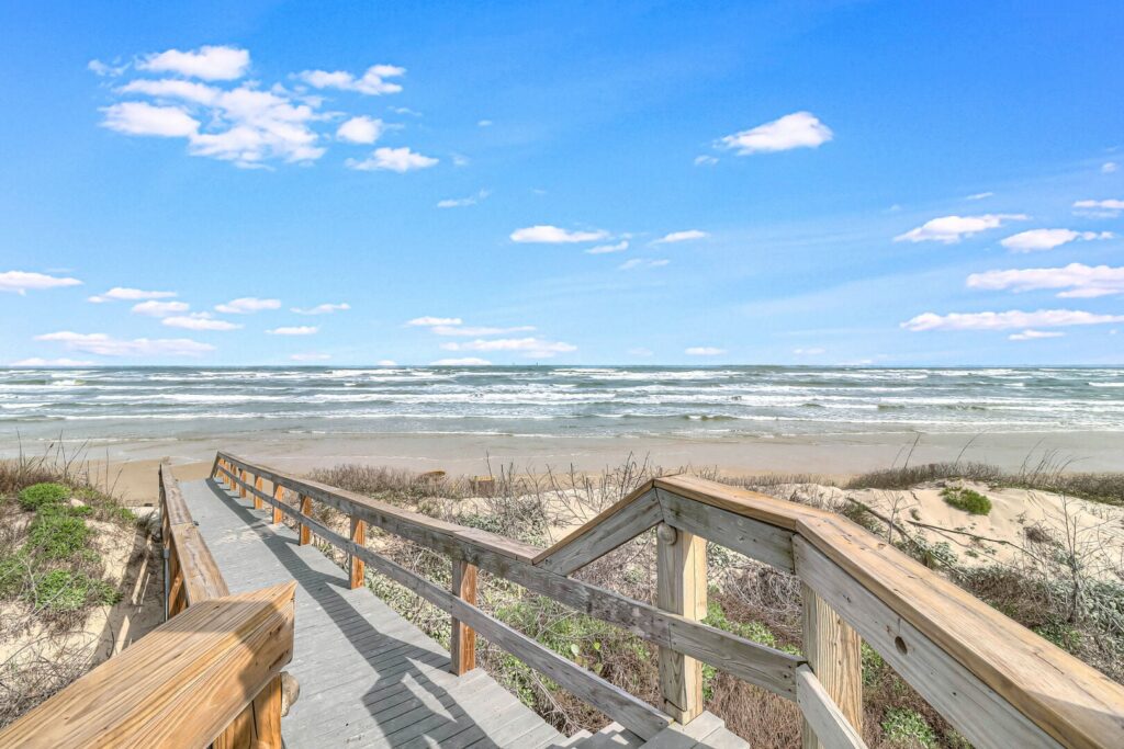 Easy beach access from a walkway